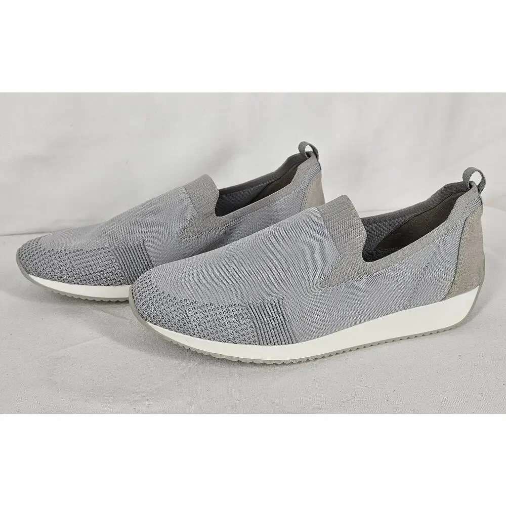 ARA FUSION WOMEN'S GRAY / WHITE SLIP-ON COMFORT SNEAKER - SIZE 8.5